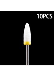 Nail Bits Ceramic Nail Drill Bit Pedicure Drill Milling Cutter For Manicure Machine Pedicure Caps Ceramic Drill Nail Polish Tools