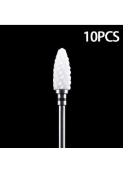 Nail Bits Ceramic Nail Drill Bit Pedicure Drill Milling Cutter For Manicure Machine Pedicure Caps Ceramic Drill Nail Polish Tools