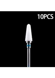 Nail Bits Ceramic Nail Drill Bit Pedicure Drill Milling Cutter For Manicure Machine Pedicure Caps Ceramic Drill Nail Polish Tools