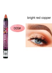 12 Colors Highlighter Eyeshadow Pencil Waterproof Glitter Matte Eye Shadow Makeup Pigment Cosmetic White Eyeliner Pen