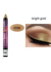 12 Colors Highlighter Eyeshadow Pencil Waterproof Glitter Matte Eye Shadow Makeup Pigment Cosmetic White Eyeliner Pen