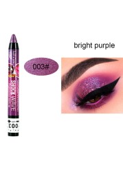 Pearlescent Eyeshadow Pen 12 Colors Lasting Waterproof No Blooming Glitter Shimmer Silkworm Gel Pen Eye Shadow Pencil Cosmetics