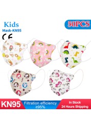 50pcs Children Masks FPP2 KN95 4 Layer 3D Cartoon Printed Anime Face Mask KN95 Mouth Mask Infantil ffp2fan Mask ffp2 Mask