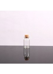 D2TA Mini Bottles With Cork Stopper Mini Vials Mini Transparent Cup Jars Lids Storage Container For DIY Party Art Craft Projects