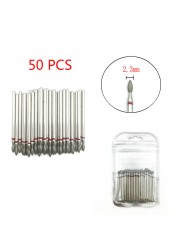 50pcs/set Nail Drill Bit Set Cutter Dental Diamond Grinding Polish Burs Dental Lab Polisher 2.35mm Shank Nail Tools