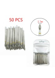 50pcs/set Nail Drill Bit Set Cutter Dental Diamond Grinding Polish Burs Dental Lab Polisher 2.35mm Shank Nail Tools