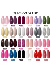 Mtssii 60pcs Color Gel Nail Polish Set Glitter Nail Sequins Gel Soak Off UV Gel Semi Permanent Base Top Gel Nail Art Salon Kits