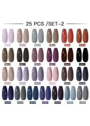 Mtssii 60pcs Color Gel Nail Polish Set Glitter Nail Sequins Gel Soak Off UV Gel Semi Permanent Base Top Gel Nail Art Salon Kits