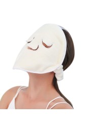 D2TA Hot Face Care Compress Face Towel Headband Wristband Coral Fleece Hair Mask Soft Toweling Hairband Bath Spa