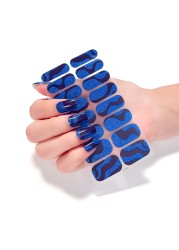 16 Tips Nail Polish Stickers European Style Solid Color Gradient Pattern Self Adhesive Nail Art Decals Manicure Strips