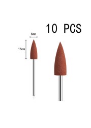 10pcs/set Silicone Rubber Polisher Grinding Head 2.35mm Shank Nail Bits Nail Electric Manicure Drill Machine Accessory