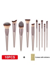 Hot Champagne Makeup Brushes Set for Cosmetics Foundation Powder Blush Eyeshadow Kabuki Blending Face Beauty Makeup Tool