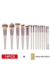 Hot Champagne Makeup Brushes Set for Cosmetics Foundation Powder Blush Eyeshadow Kabuki Blending Face Beauty Makeup Tool