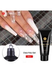 MSHARE Acrylic Gel Black 60ml Poly Builder Crystal Gel Nail Tips UV Builder Nail Extensions