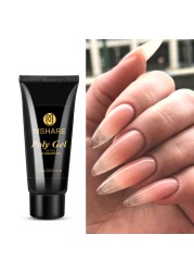 MSHARE Acrylic Gel Black 60ml Poly Builder Crystal Gel Nail Tips UV Builder Nail Extensions