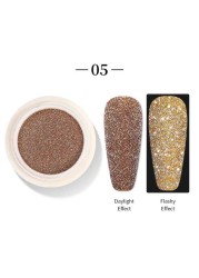 Born Pretty Reflective Glitter Powder Sea Salt Nail Powder Shining Nail Glitter Chrome Pigment Dust Hollow Powder Nail Decoration