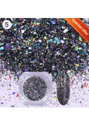 Born Pretty Reflective Glitter Powder Sea Salt Nail Powder Shining Nail Glitter Chrome Pigment Dust Hollow Powder Nail Decoration