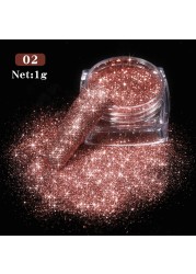 Born Pretty Reflective Glitter Powder Sea Salt Nail Powder Shining Nail Glitter Chrome Pigment Dust Hollow Powder Nail Decoration