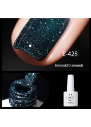 1 Pack Glitter Gel Nail Polish Iridescent Sparkling Sequins Reflective Semi-Permanent UV LED Nail Gel Varnish TSLM1