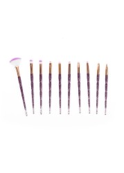 A0ND 10 Makeup Brushes Tool Set Cosmetic Powder Eye Shadow Foundation Blush Brushes Tools