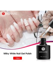 MSHARE Milky Rose Nail Gel Polish Soak Off 10ml Cured With Nail Dryer