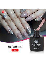 MSHARE Milky Rose Nail Gel Polish Soak Off 10ml Cured With Nail Dryer