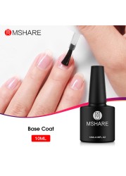 Mshare Nude Nail Gel Polish Soak Off UV Nail Gel Base Coat Nail Art Top Coat Varnish Semi Permanent Curing With Nail Dryer