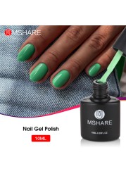 Mshare Nude Nail Gel Polish Soak Off UV Nail Gel Base Coat Nail Art Top Coat Varnish Semi Permanent Curing With Nail Dryer