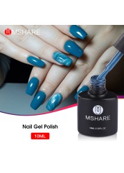 Mshare Nude Nail Gel Polish Soak Off UV Nail Gel Base Coat Nail Art Top Coat Varnish Semi Permanent Curing With Nail Dryer