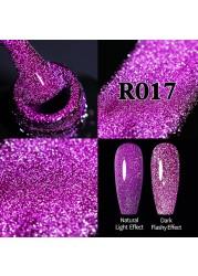 ur sugar 7.5ml neon yellow reflective glitter gel nail polish shine twilight nail gel nail art varnish semi permanent varnish