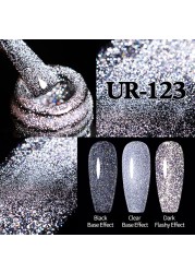 ur sugar 7.5ml neon yellow reflective glitter gel nail polish shine twilight nail gel nail art varnish semi permanent varnish