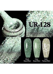 ur sugar 7.5ml neon yellow reflective glitter gel nail polish shine twilight nail gel nail art varnish semi permanent varnish