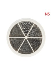 Nail Art Small Hard Caviar Beads Mix Size 3D Design Manicure Jewelry DIY Rhinestone Nail Decoration Crystal DIY Manicure Tools