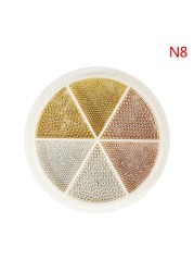 Nail Art Small Hard Caviar Beads Mix Size 3D Design Manicure Jewelry DIY Rhinestone Nail Decoration Crystal DIY Manicure Tools