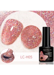 LILYCUTE 7ml Glitter Gel Nail Polish 12 Colors Semi Permanent Laser Sequins Soak Off UV Colorful Gel DIY Nail Art Polish Lacquer