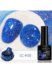 LILYCUTE 7ml Glitter Gel Nail Polish 12 Colors Semi Permanent Laser Sequins Soak Off UV Colorful Gel DIY Nail Art Polish Lacquer