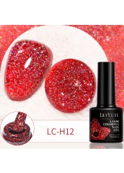 LILYCUTE 7ml Glitter Gel Nail Polish 12 Colors Semi Permanent Laser Sequins Soak Off UV Colorful Gel DIY Nail Art Polish Lacquer