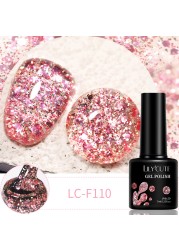 LILYCUTE 7ml Glitter Gel Nail Polish 12 Colors Semi Permanent Laser Sequins Soak Off UV Colorful Gel DIY Nail Art Polish Lacquer