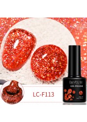 LILYCUTE 7ml Glitter Gel Nail Polish 12 Colors Semi Permanent Laser Sequins Soak Off UV Colorful Gel DIY Nail Art Polish Lacquer