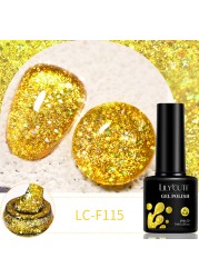 LILYCUTE 7ml Glitter Gel Nail Polish 12 Colors Semi Permanent Laser Sequins Soak Off UV Colorful Gel DIY Nail Art Polish Lacquer