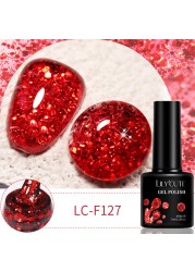 LILYCUTE 7ml Glitter Gel Nail Polish 12 Colors Semi Permanent Laser Sequins Soak Off UV Colorful Gel DIY Nail Art Polish Lacquer