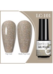 LILYCUTE 7ml Glitter Gel Nail Polish 12 Colors Semi Permanent Laser Sequins Soak Off UV Colorful Gel DIY Nail Art Polish Lacquer