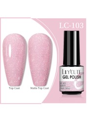 LILYCUTE 7ml Glitter Gel Nail Polish 12 Colors Semi Permanent Laser Sequins Soak Off UV Colorful Gel DIY Nail Art Polish Lacquer