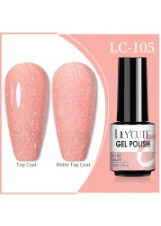 LILYCUTE 7ml Glitter Gel Nail Polish 12 Colors Semi Permanent Laser Sequins Soak Off UV Colorful Gel DIY Nail Art Polish Lacquer