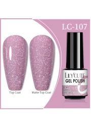 LILYCUTE 7ml Glitter Gel Nail Polish 12 Colors Semi Permanent Laser Sequins Soak Off UV Colorful Gel DIY Nail Art Polish Lacquer