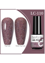 LILYCUTE 7ml Glitter Gel Nail Polish 12 Colors Semi Permanent Laser Sequins Soak Off UV Colorful Gel DIY Nail Art Polish Lacquer