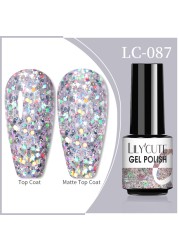 LILYCUTE 7ml Glitter Gel Nail Polish 12 Colors Semi Permanent Laser Sequins Soak Off UV Colorful Gel DIY Nail Art Polish Lacquer