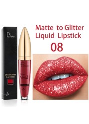 18 Color Matte To Glitter Shimmer Liquid Lipstick Shiny Diamond Lip Gloss Waterproof Long Lasting Pearl Lipgloss Women Lips Makeup