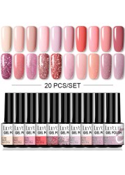 LILYCUTE 20/10/8pcs Set UV Gel Nail Polish Set 7ml Multicolor Semi-Permanent Long Lasting Led Gel Varnish Soak Off Nail Gel