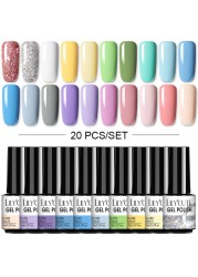 LILYCUTE 20/10/8pcs Set UV Gel Nail Polish Set 7ml Multicolor Semi-Permanent Long Lasting Led Gel Varnish Soak Off Nail Gel